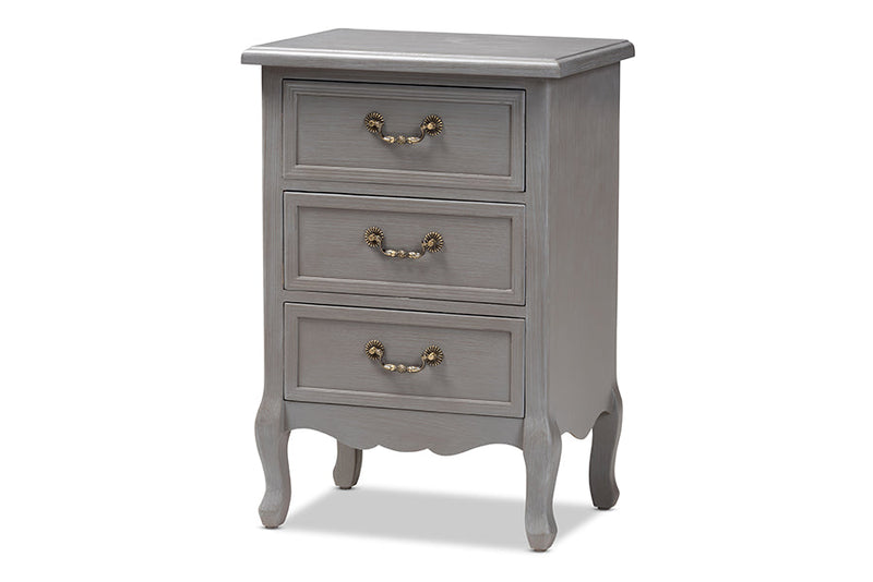 Gould Gray 3-Drawer End Table Baxton