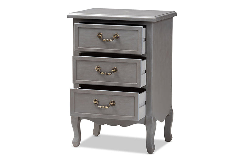 Gould Gray 3-Drawer End Table Baxton
