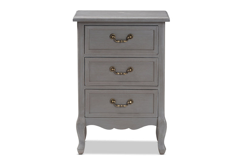 Gould Gray 3-Drawer End Table Baxton