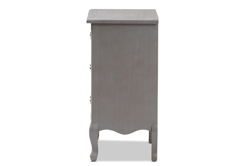Gould Gray 3-Drawer End Table Baxton