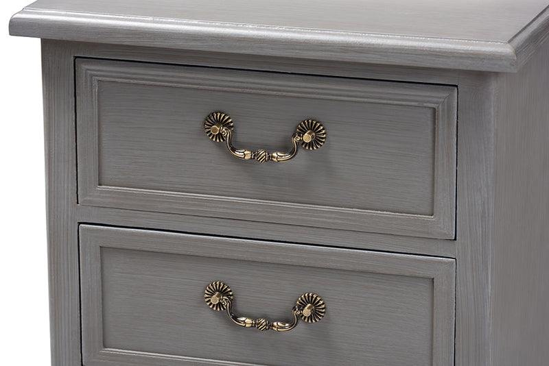 Gould Gray 3-Drawer End Table Baxton