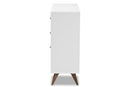 Cadmus White and Walnut Wine Cabinet Baxton