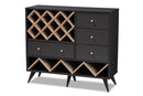 Cadmus Dark Gray and Oak Wine Cabinet Baxton