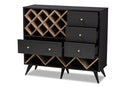 Cadmus Dark Gray and Oak Wine Cabinet Baxton