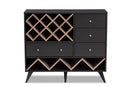 Cadmus Dark Gray and Oak Wine Cabinet Baxton