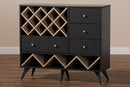 Cadmus Dark Gray and Oak Wine Cabinet Baxton