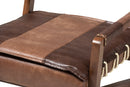 Lowri Rustic Brown Faux Leather Upholstered Walnut Lounge Chair Baxton
