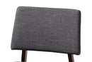 Latina Dark Gray Fabric Upholstered and Walnut-Bar Stool Set of 2 Baxton