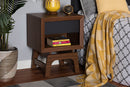 Taylor Walnut Brown and Dark Gray 1-Drawer Nightstand Baxton