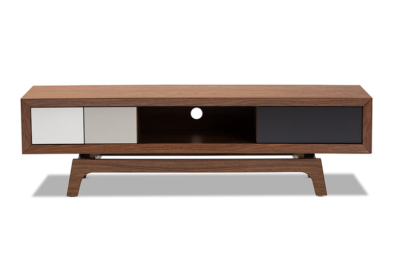 Taylor Mid-Century Modern Multicolor Finished Wood 3-Drawer TV Stand