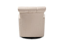Layan Beige Fabric Upholstered Swivel Chair Baxton
