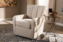 Layan Beige Fabric Upholstered Swivel Chair Baxton