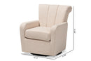 Layan Beige Fabric Upholstered Swivel Chair Baxton