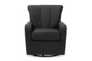 Layan Gray Fabric Upholstered Swivel Chair Baxton