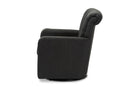 Layan Gray Fabric Upholstered Swivel Chair Baxton
