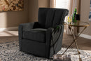 Layan Gray Fabric Upholstered Swivel Chair Baxton