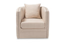 Kailyn Beige Fabric Upholstered Tufted Swivel Chair Baxton