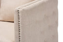 Kailyn Beige Fabric Upholstered Tufted Swivel Chair Baxton