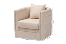Kailyn Beige Fabric Upholstered Tufted Swivel Chair Baxton