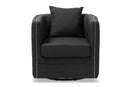 Kailyn Gray Fabric Upholstered Tufted Swivel Chair Baxton