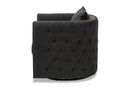 Kailyn Gray Fabric Upholstered Tufted Swivel Chair Baxton
