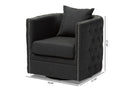 Kailyn Gray Fabric Upholstered Tufted Swivel Chair Baxton