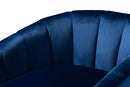 Sarine Glam Royal Blue Velvet Fabric Upholstered Gold-Finished Lounge Chair Baxton