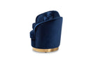 Toru Glam Royal Blue Velvet Fabric Gold-Finished Sofa w/2 Accent Pillow Baxton