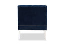 Midori Navy Velvet Fabric Upholstered Lounge Chair w/Acrylic Legs Baxton