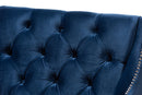 Midori Navy Velvet Fabric Upholstered Lounge Chair w/Acrylic Legs Baxton