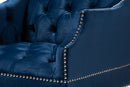 Midori Navy Velvet Fabric Upholstered Lounge Chair w/Acrylic Legs Baxton