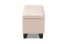 Radley Beige Fabric Upholstered Storage Ottoman Baxton