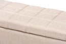 Radley Beige Fabric Upholstered Storage Ottoman Baxton