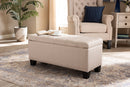 Radley Beige Fabric Upholstered Storage Ottoman Baxton