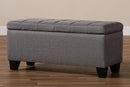 Radley Gray Fabric Upholstered Storage Ottoman Baxton