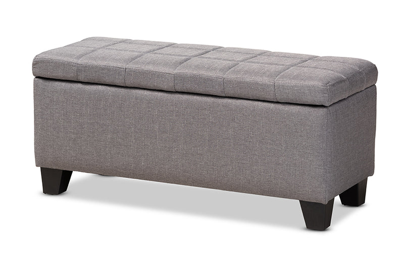 Radley Modern and Contemporary Gray Fabric Upholstered Storage Ottoman