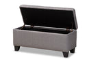 Radley Gray Fabric Upholstered Storage Ottoman Baxton