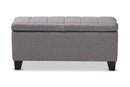 Radley Gray Fabric Upholstered Storage Ottoman Baxton