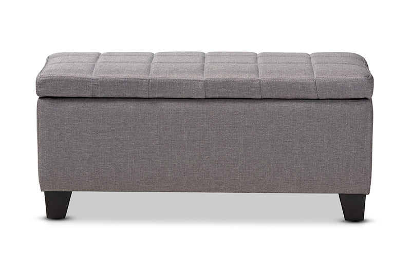 Radley Modern and Contemporary Gray Fabric Upholstered Storage Ottoman