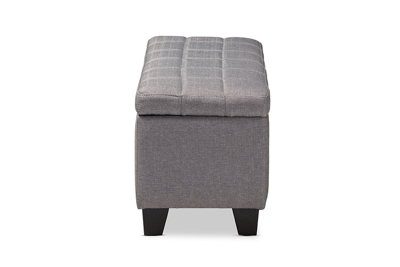 Radley Modern and Contemporary Gray Fabric Upholstered Storage Ottoman