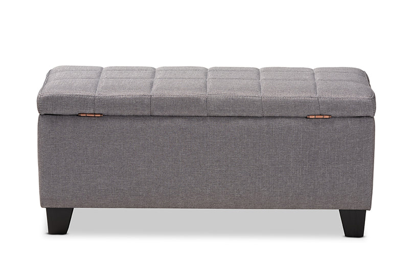 Radley Modern and Contemporary Gray Fabric Upholstered Storage Ottoman