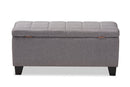 Radley Gray Fabric Upholstered Storage Ottoman Baxton