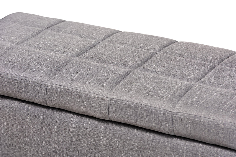 Radley Modern and Contemporary Gray Fabric Upholstered Storage Ottoman