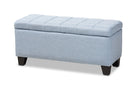Radley Light Blue Fabric Upholstered Storage Ottoman Baxton