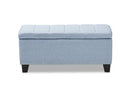 Radley Light Blue Fabric Upholstered Storage Ottoman Baxton