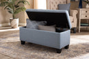 Radley Light Blue Fabric Upholstered Storage Ottoman Baxton