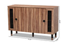 Halstein 2-Door Wood Entryway Shoe Storage Cabinet w/Screen Inserts Baxton