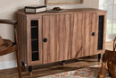 Halstein 2-Door Wood Entryway Shoe Storage Cabinet w/Screen Inserts Baxton