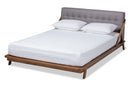 Tilde Gray Fabric Upholstered Wood Queen Size Platform Bed Baxton