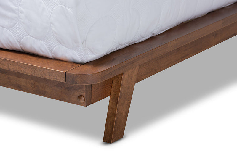 Tilde Gray Fabric Upholstered Wood King Size Platform Bed Baxton